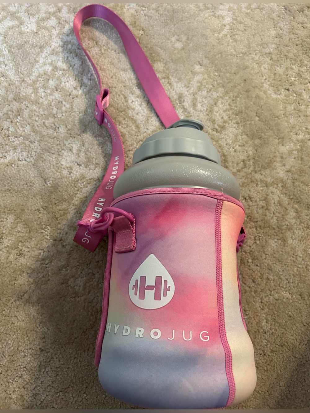 73 oz Hydrojug liquid container w/ removable padded sleeve, lid & shoulder strap